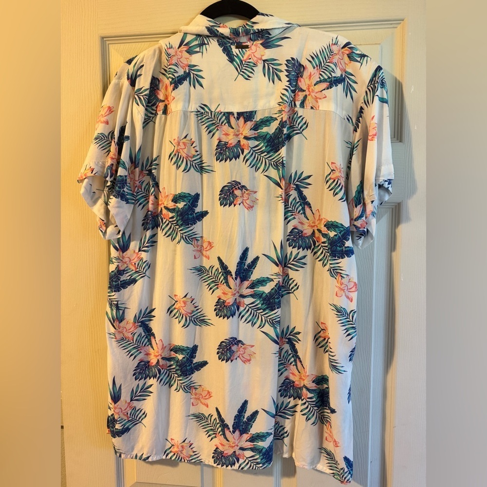 Honolua surf Kona Sol Women's Tropical Floral Button-Down Shirt -  sz M - Picture 3 of 4